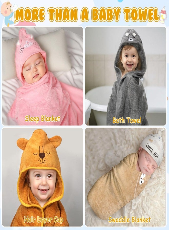 VZZNN 8 Pack Hooded Baby Towels Premium Ultra Soft Baby Bath Towels Coral Fleece Soft Absorbent Toddler Towels for Newborns Kids Baby Stuff Shower as Best Gifts for Boys and Girls - Image 4